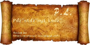 Pöstényi Leó névjegykártya
